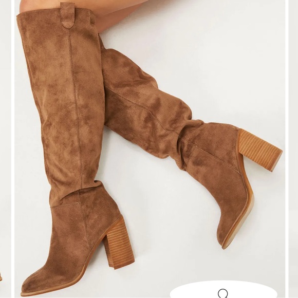 NIB slouchy tan/brown tall boots. Size 7.5. Just below the knee. - Picture 2 of 6